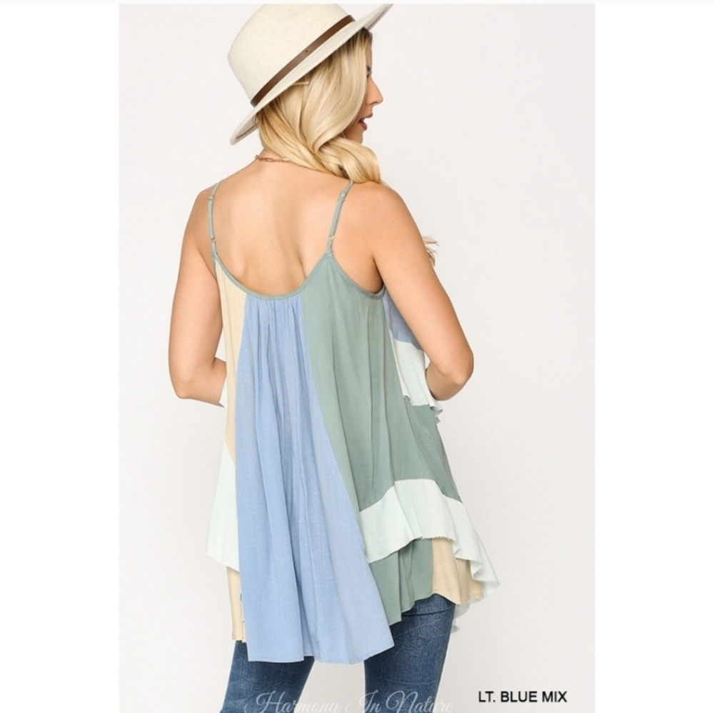 Color Block Sleeveless Top - Picture 4 of 8